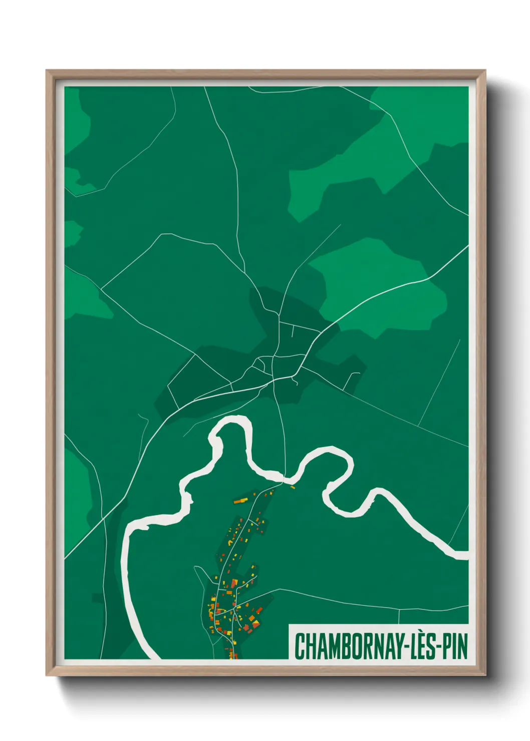 Une affiche de carte sur Chambornay-lès-Pin