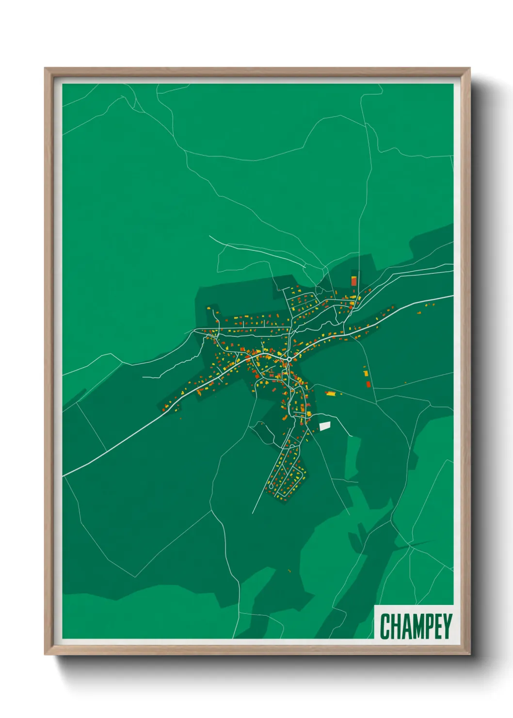 Une affiche de carte sur Champey