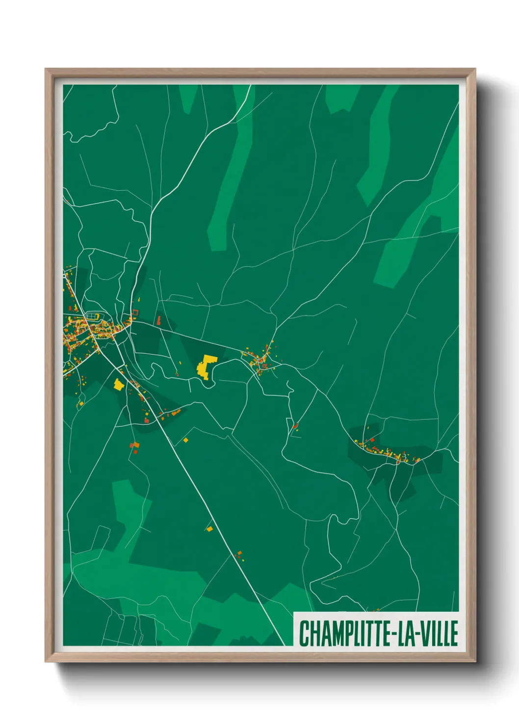 Un poster carteChamplitte-la-Ville