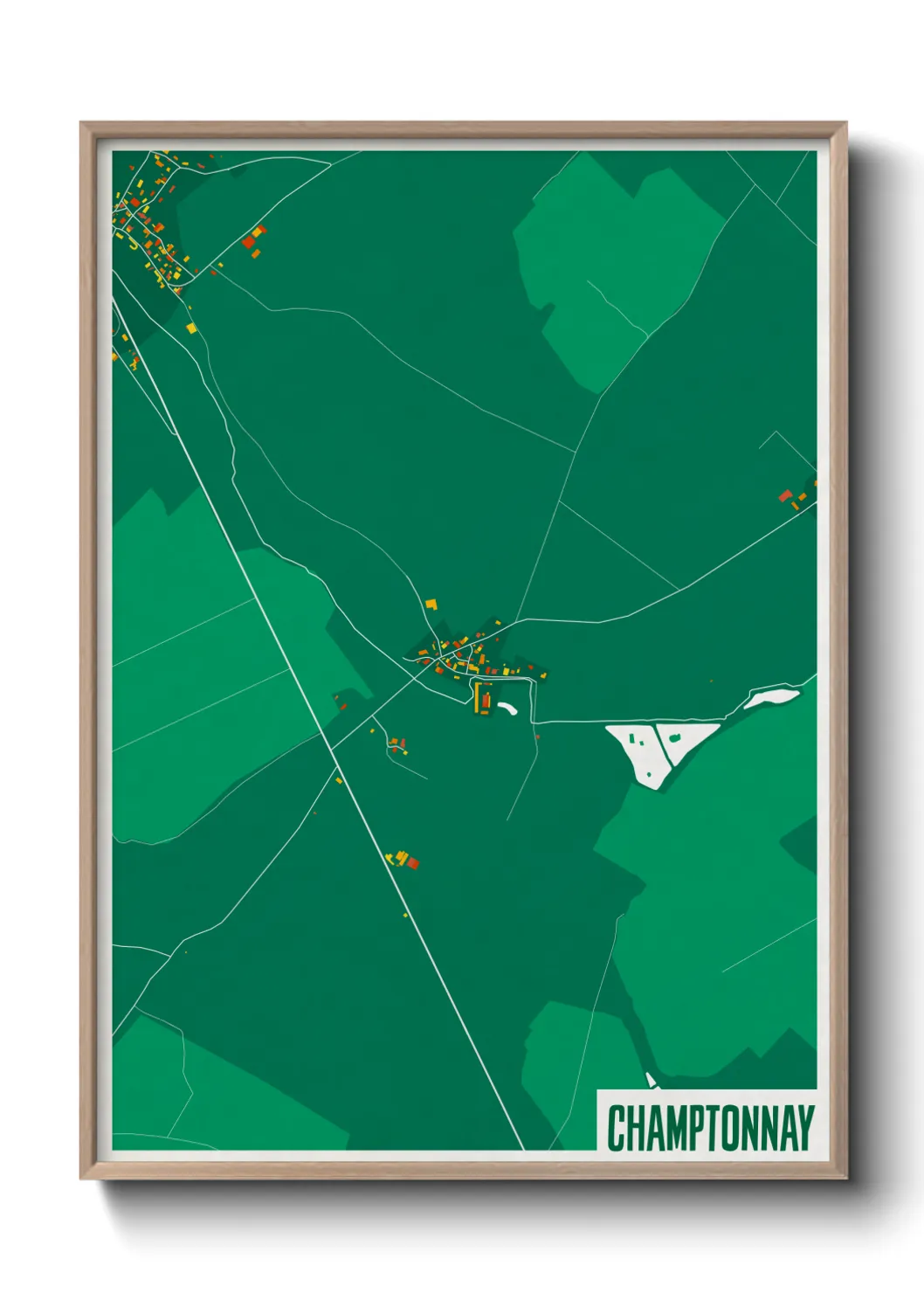 Une affiche de carte sur Champtonnay