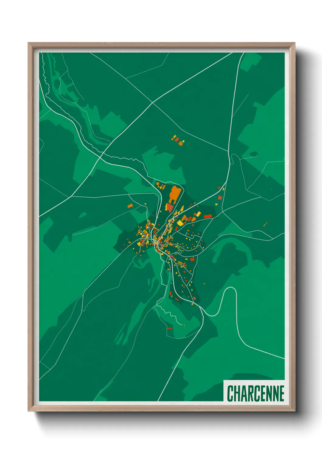 Une affiche de carte sur Charcenne
