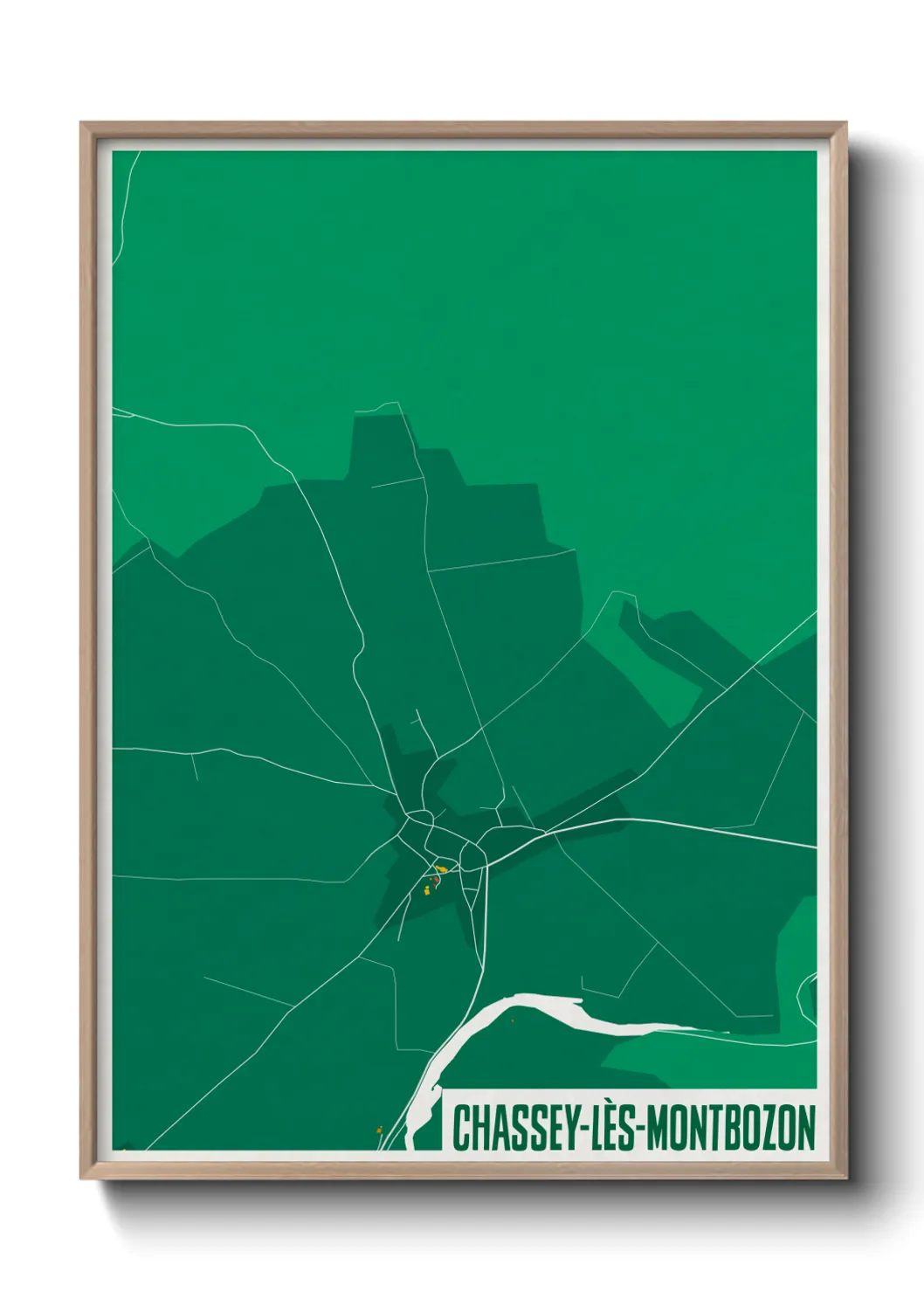Une affiche de carte sur Chassey-lès-Montbozon