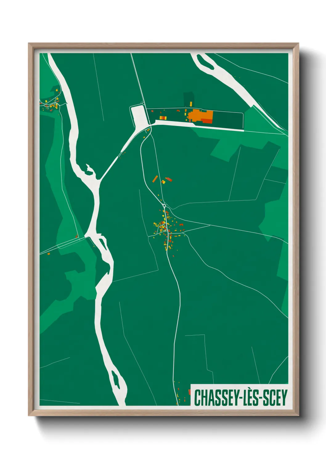 Une affiche de carte sur Chassey-lès-Scey