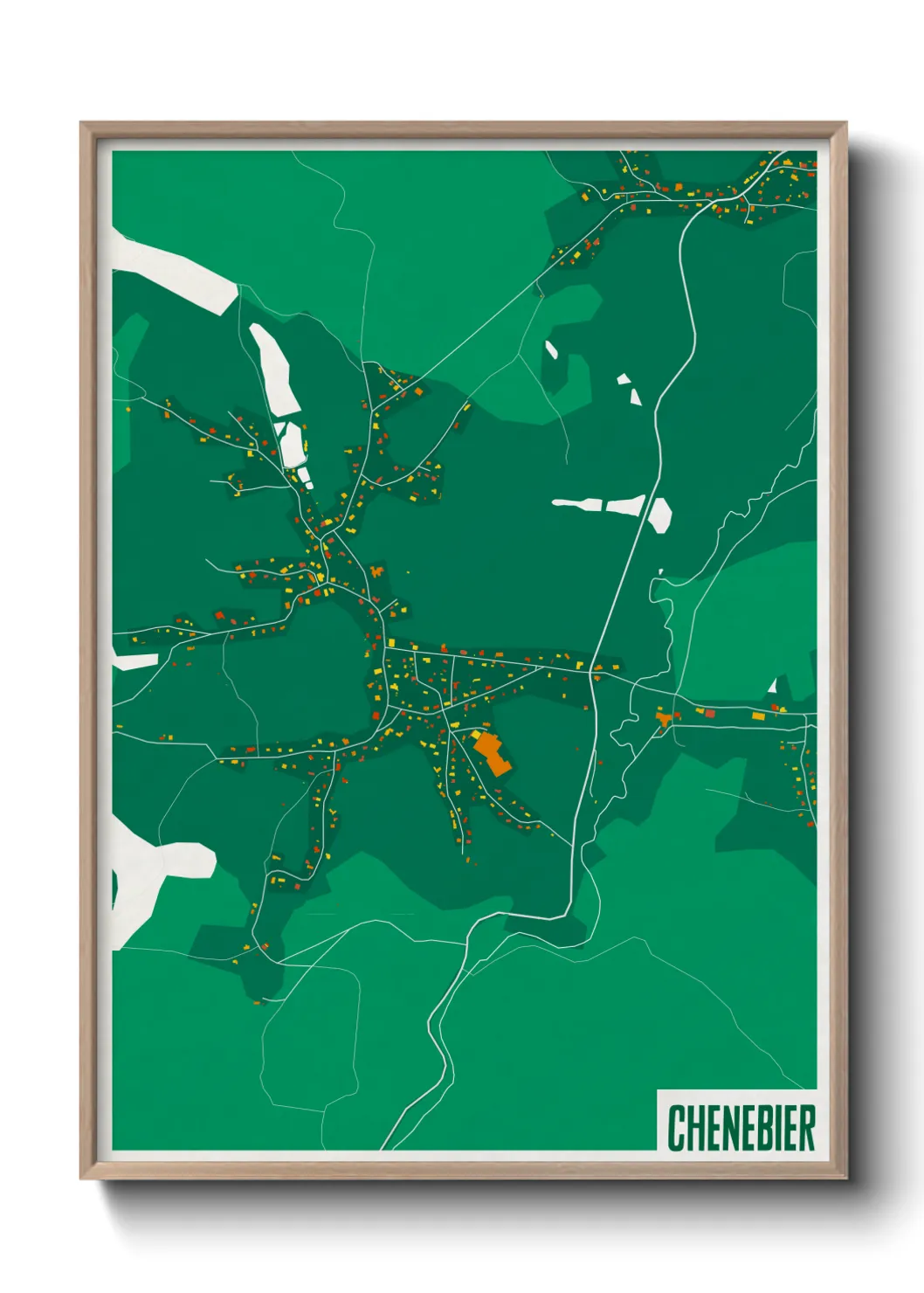 Une affiche de carte sur Chenebier