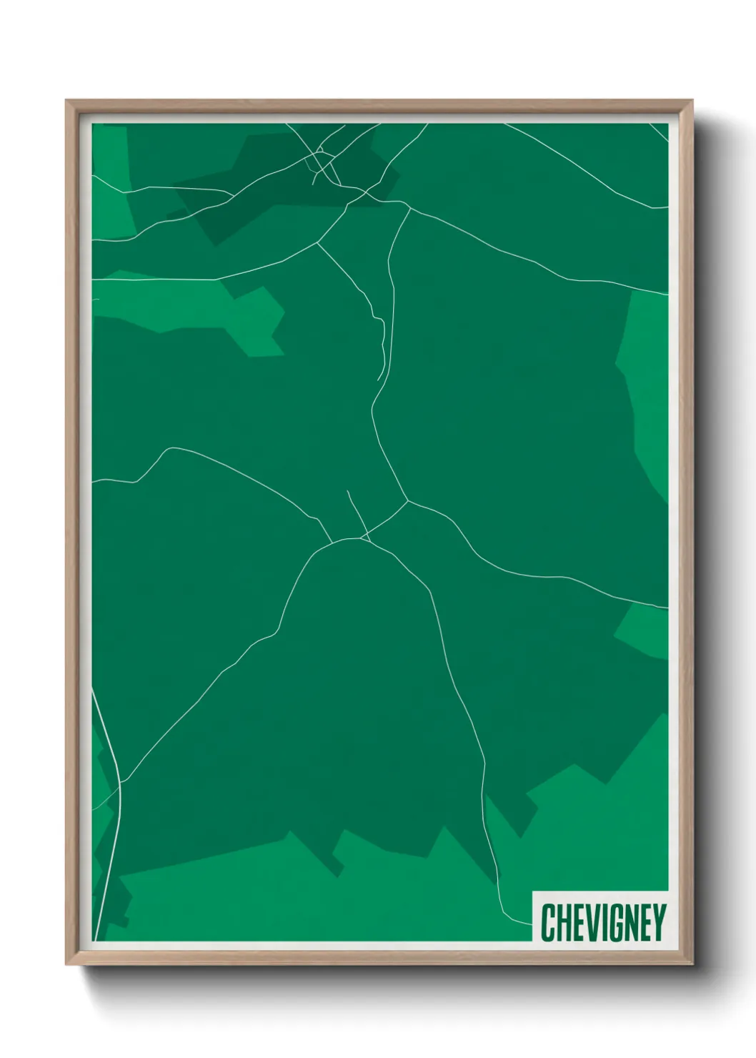 Une affiche de carte sur Chevigney