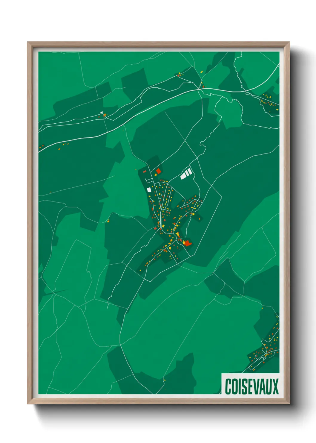 Une affiche de carte sur Coisevaux
