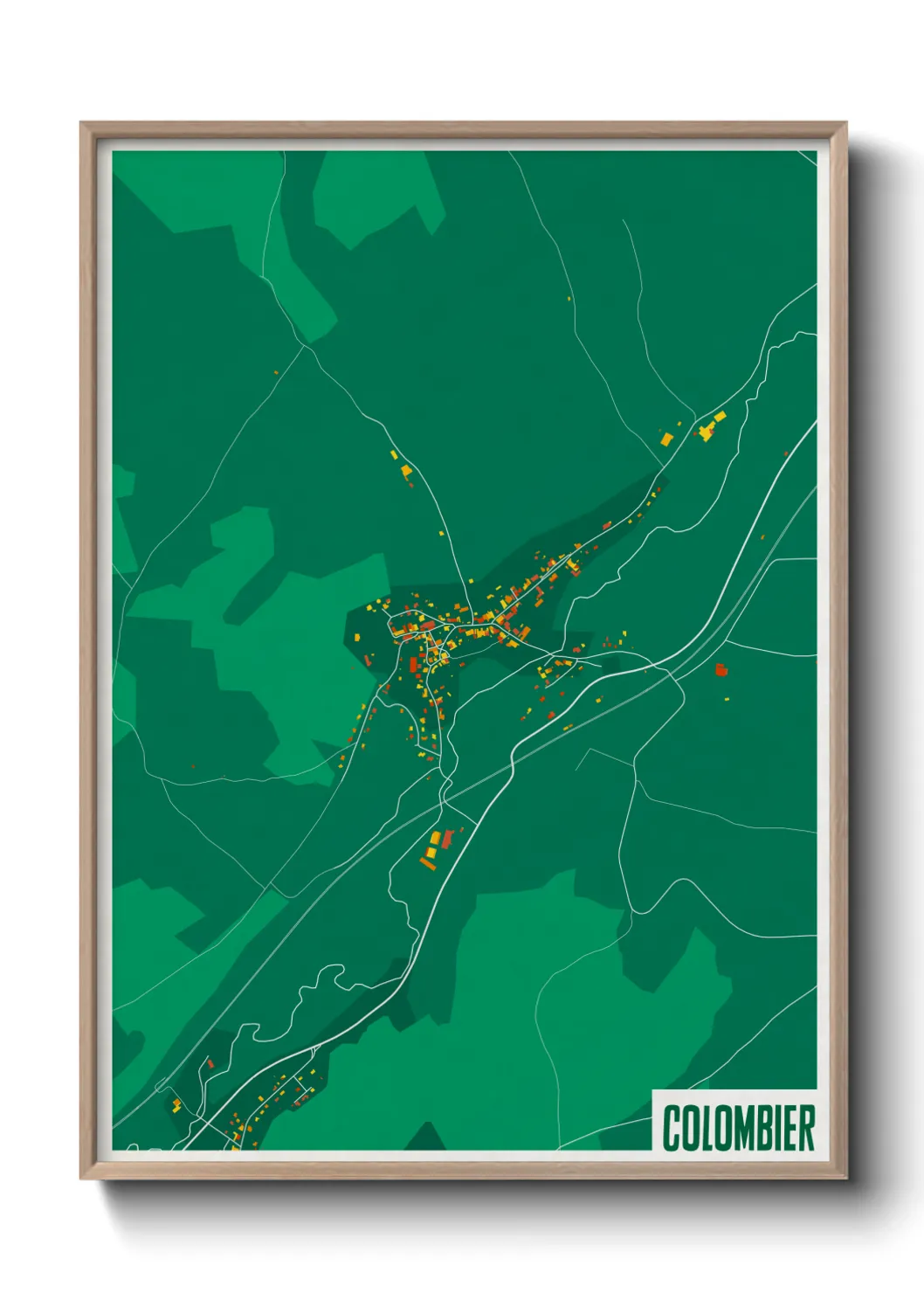 Une affiche de carte sur Colombier