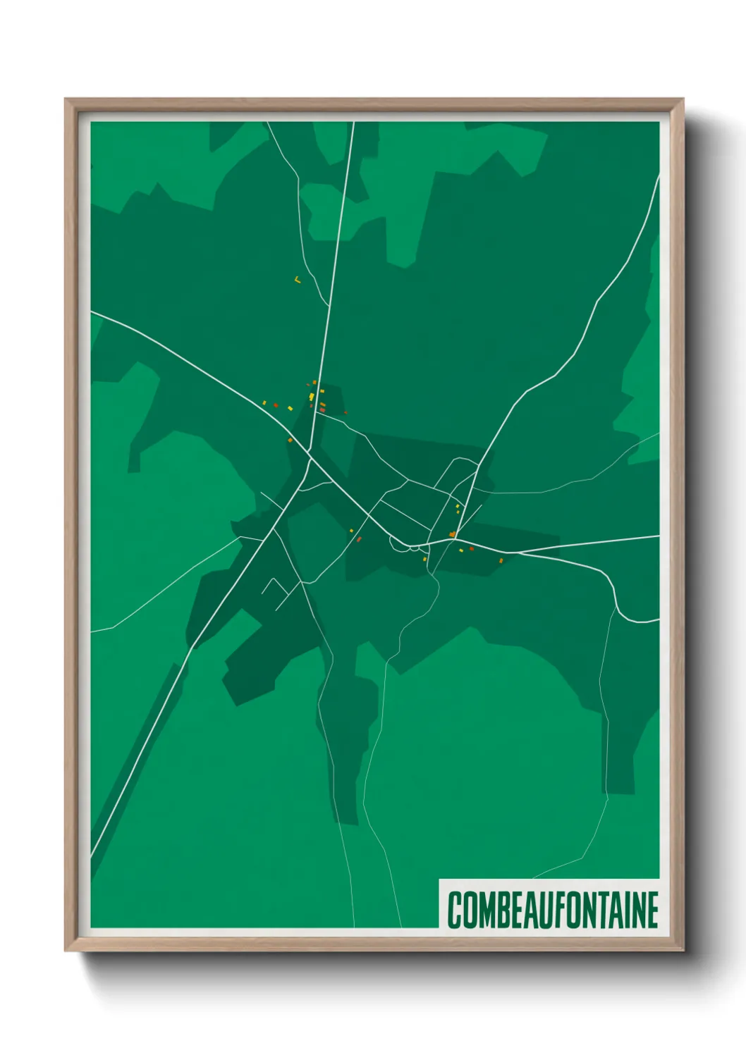 Une affiche de carte sur Combeaufontaine