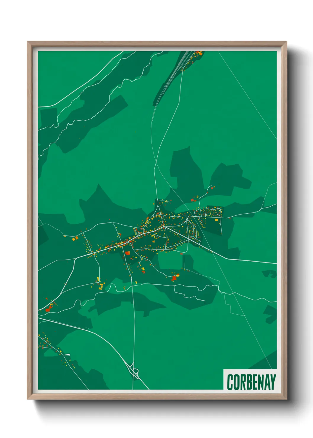 Une affiche de carte sur Corbenay