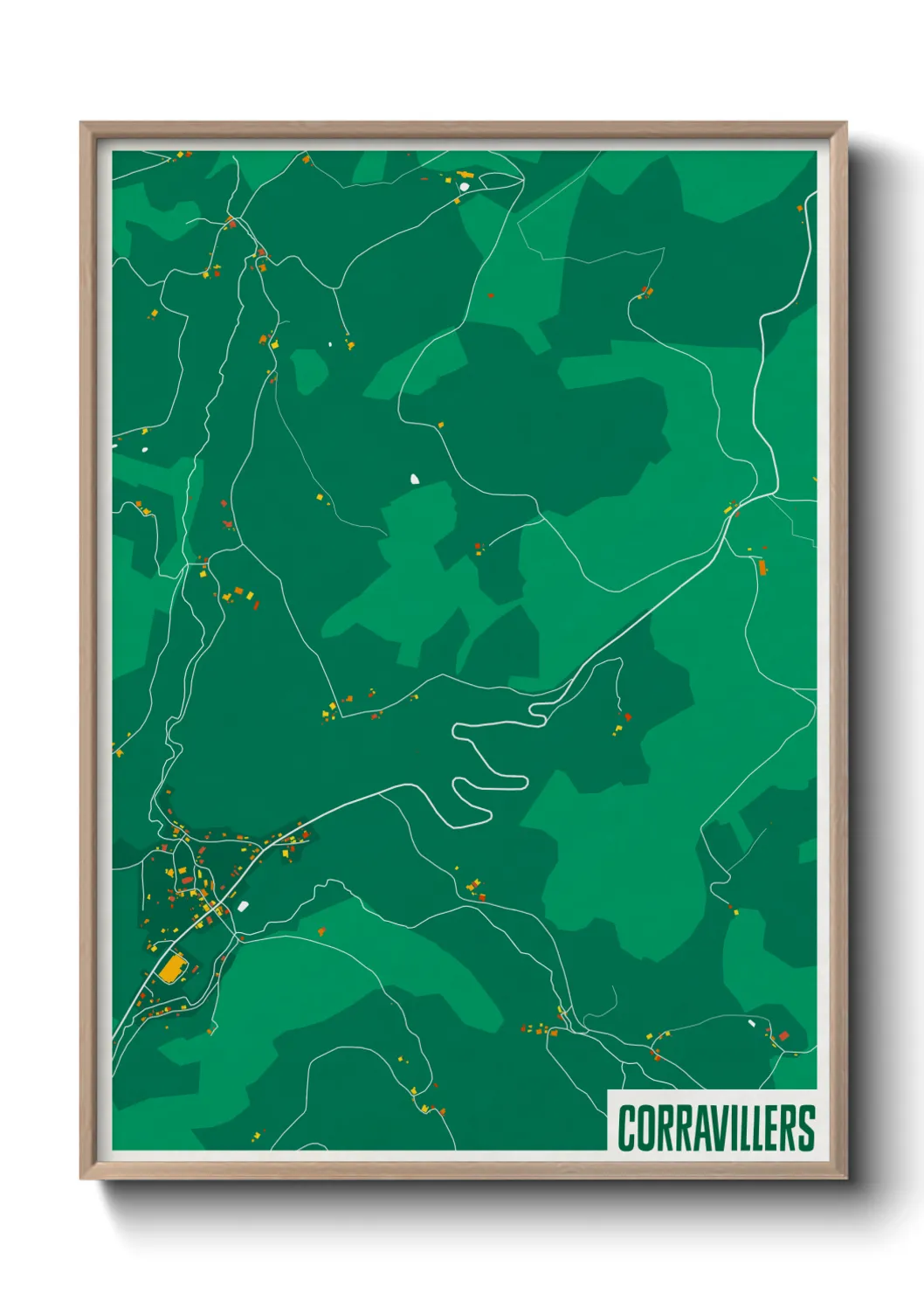 Une affiche de carte sur Corravillers