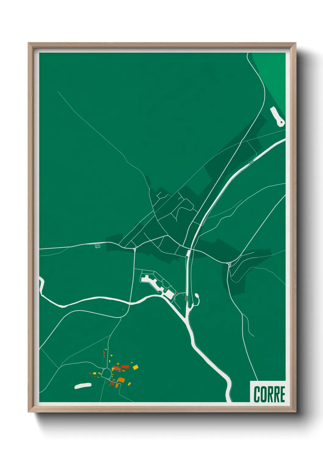 Une affiche de carte sur Corre