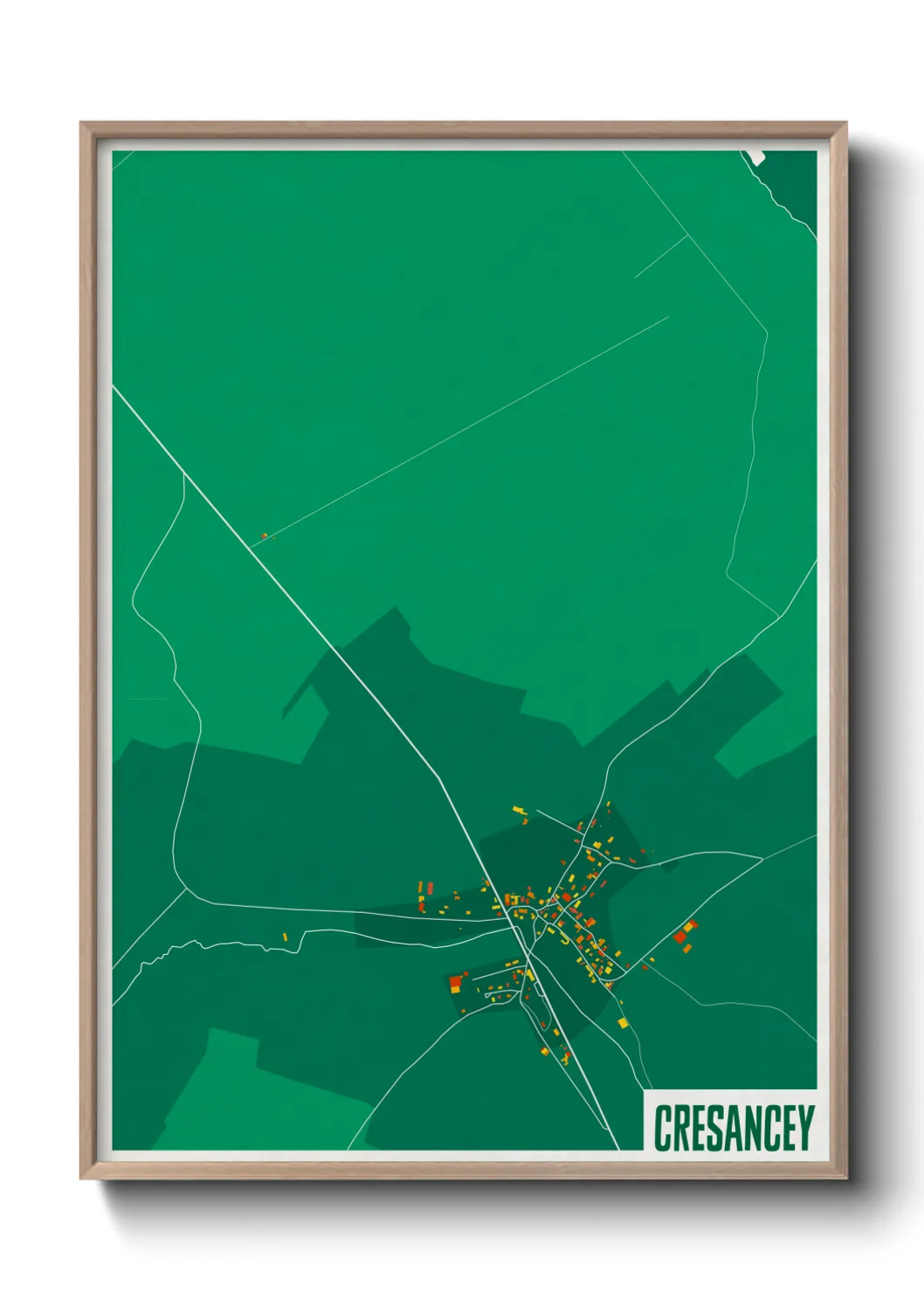 Une affiche de carte sur Cresancey