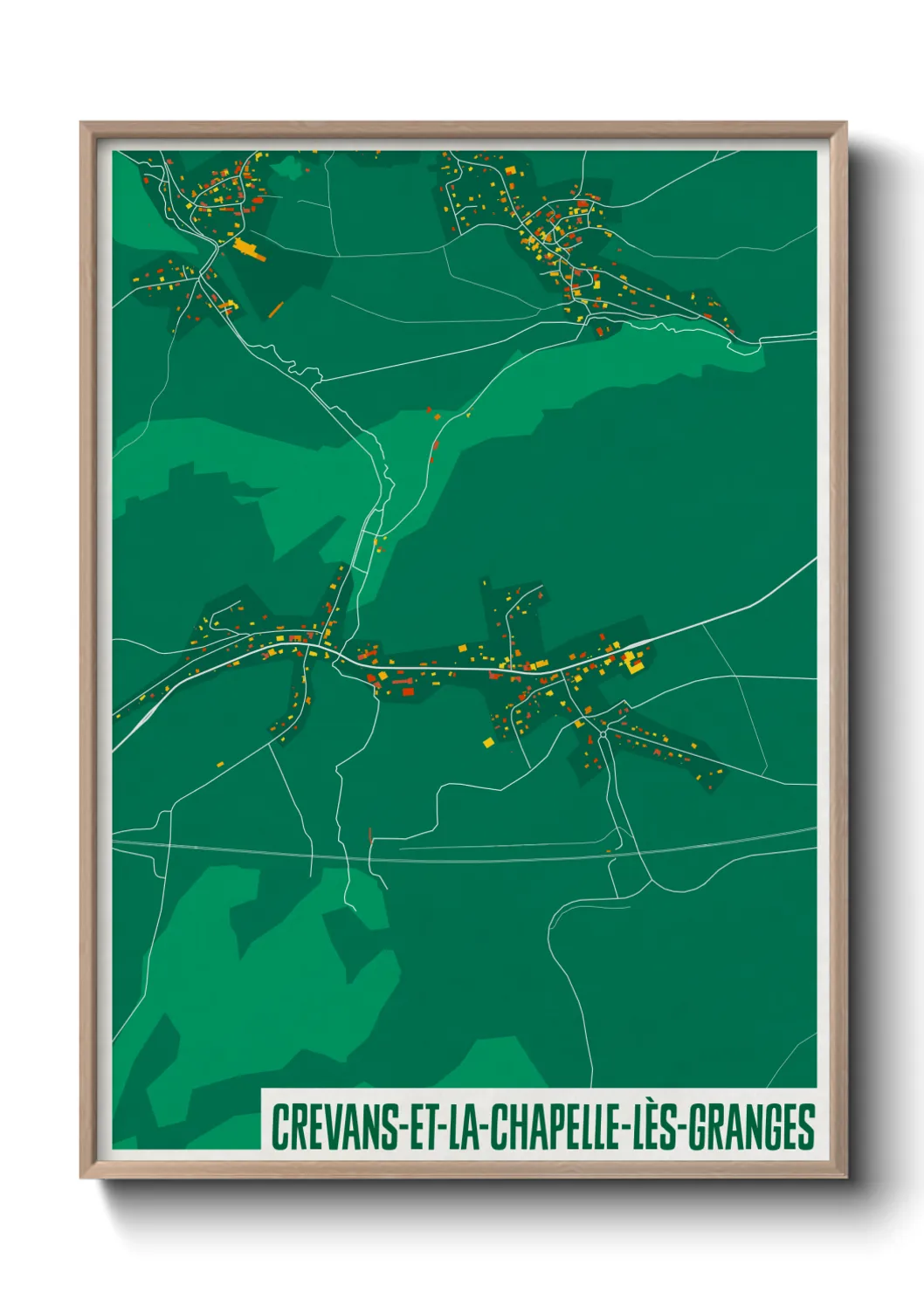 Une affiche de carte sur Crevans-et-la-Chapelle-lès-Granges