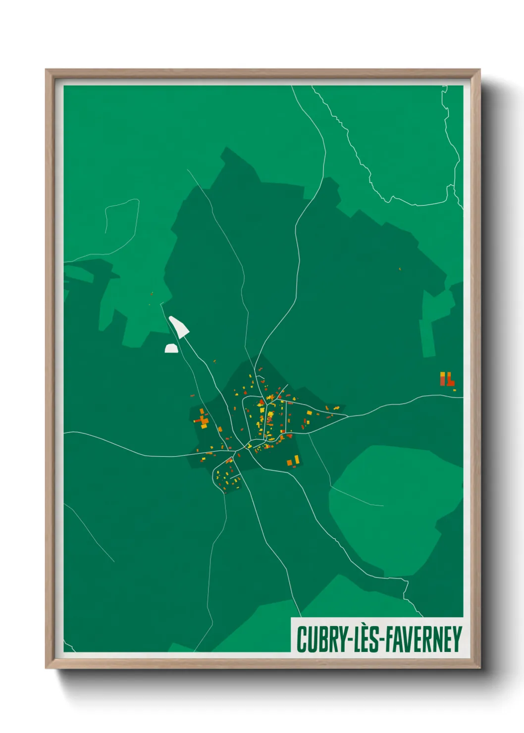 Une affiche de carte sur Cubry-lès-Faverney