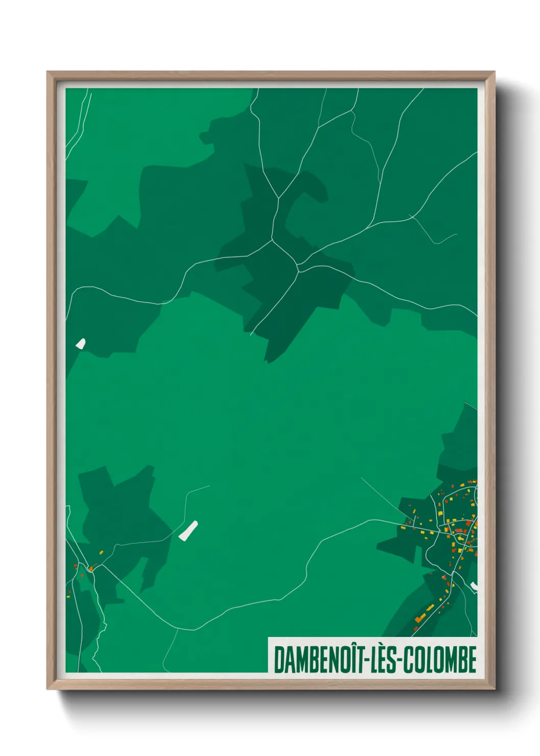 Une affiche de carte sur Dambenoît-lès-Colombe