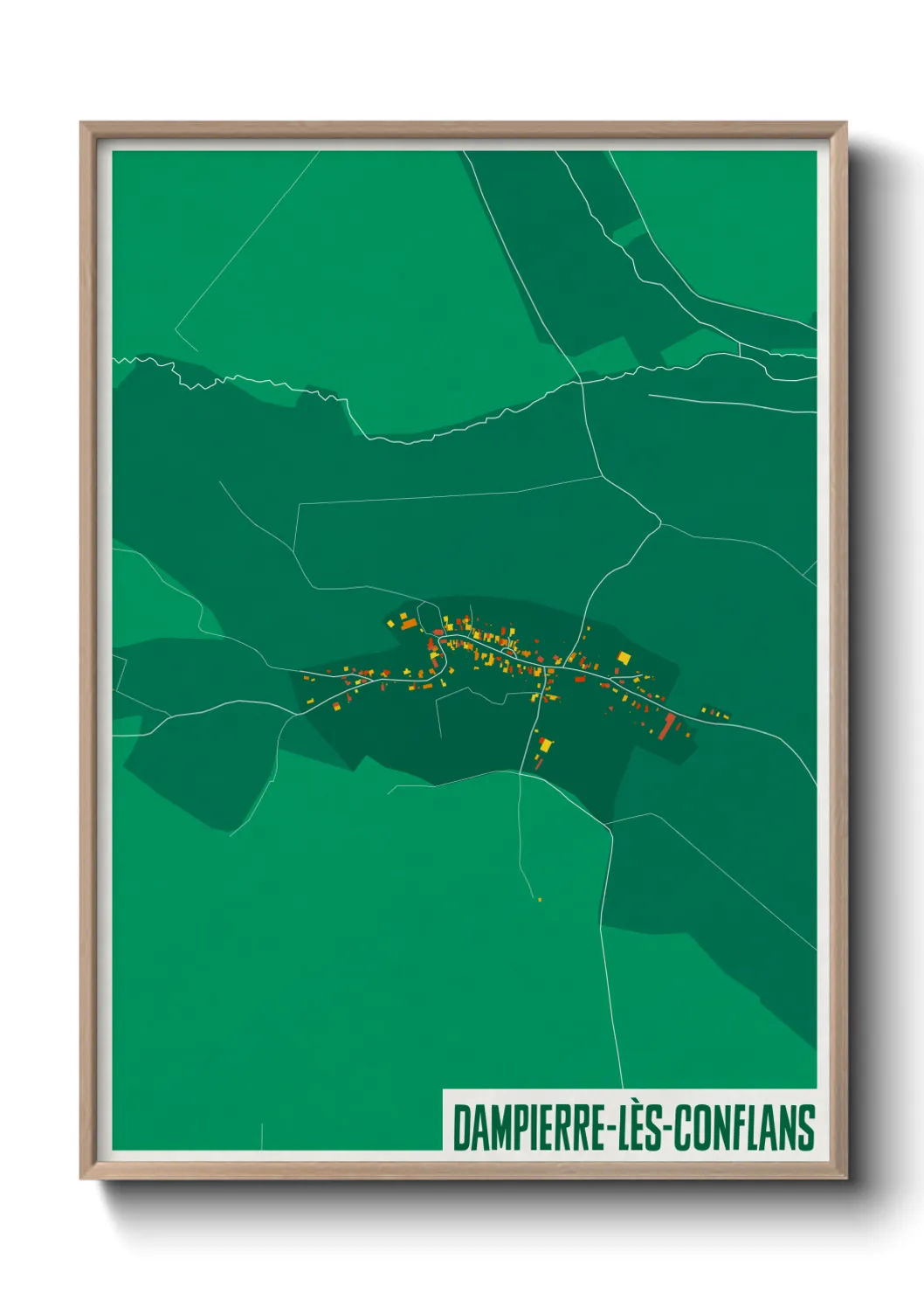 Une affiche de carte sur Dampierre-lès-Conflans