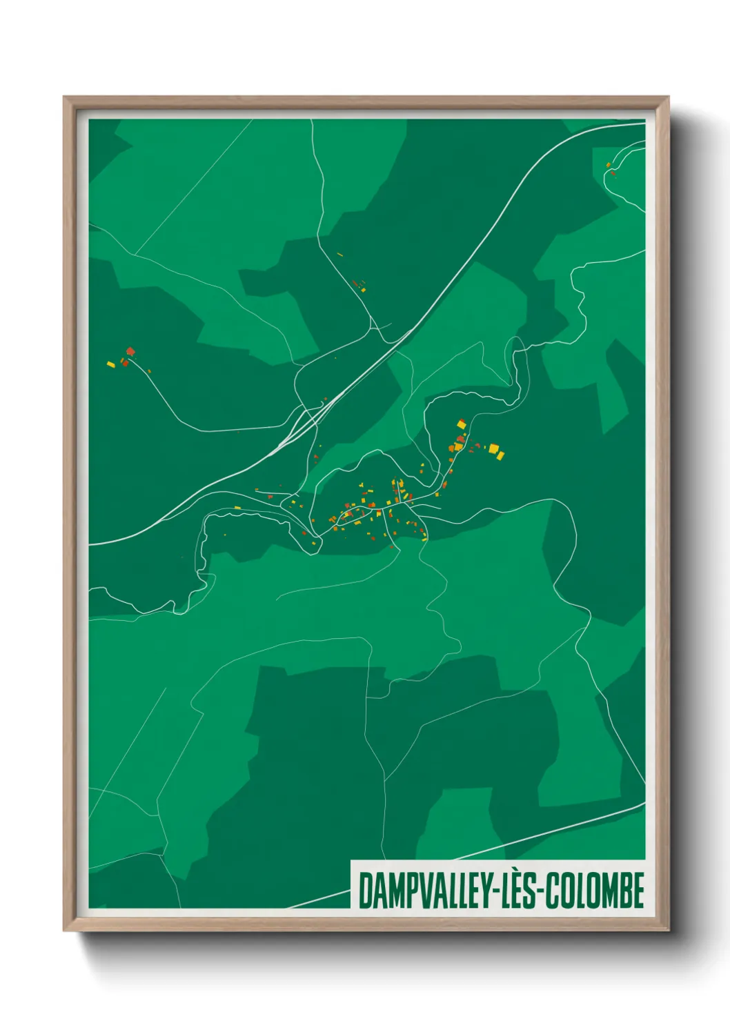 Une affiche de carte sur Dampvalley-lès-Colombe