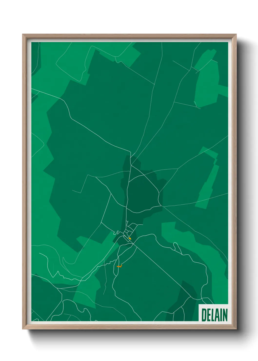 Une affiche de carte sur Delain