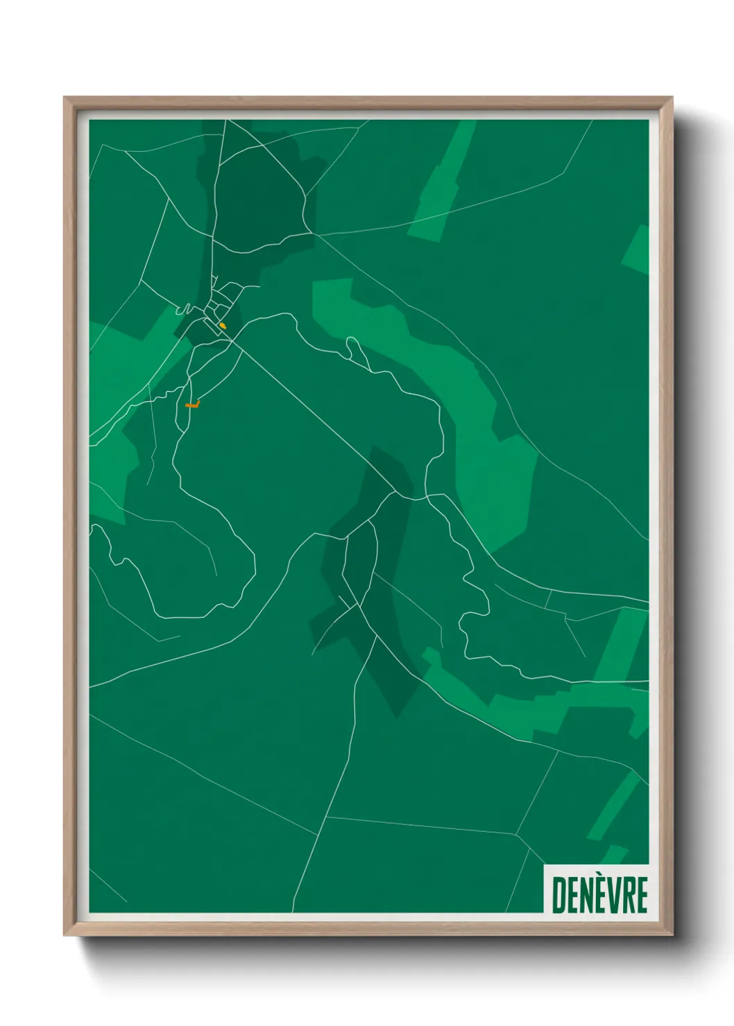 Une affiche de carte sur Denèvre