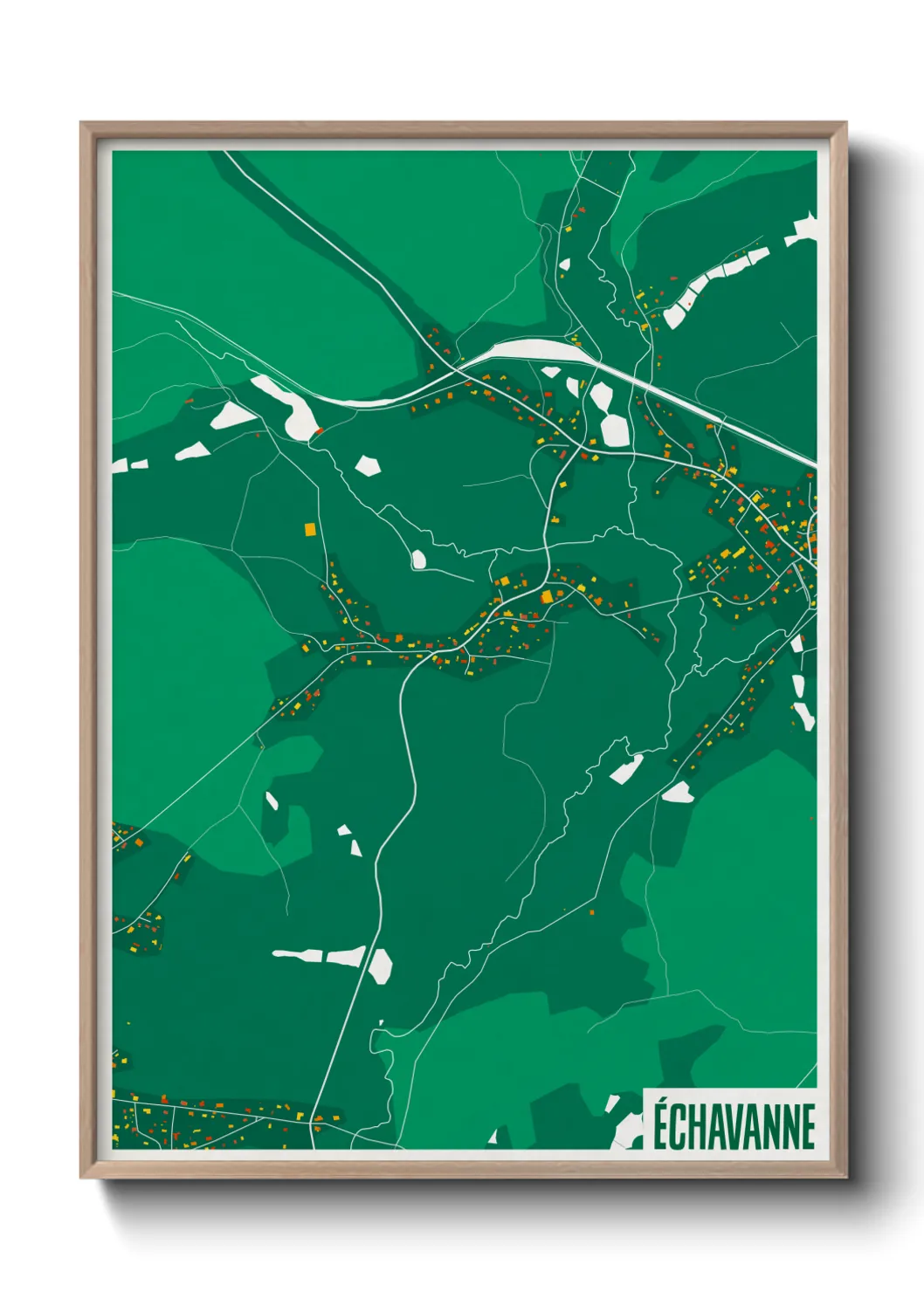 Une affiche de carte sur Échavanne