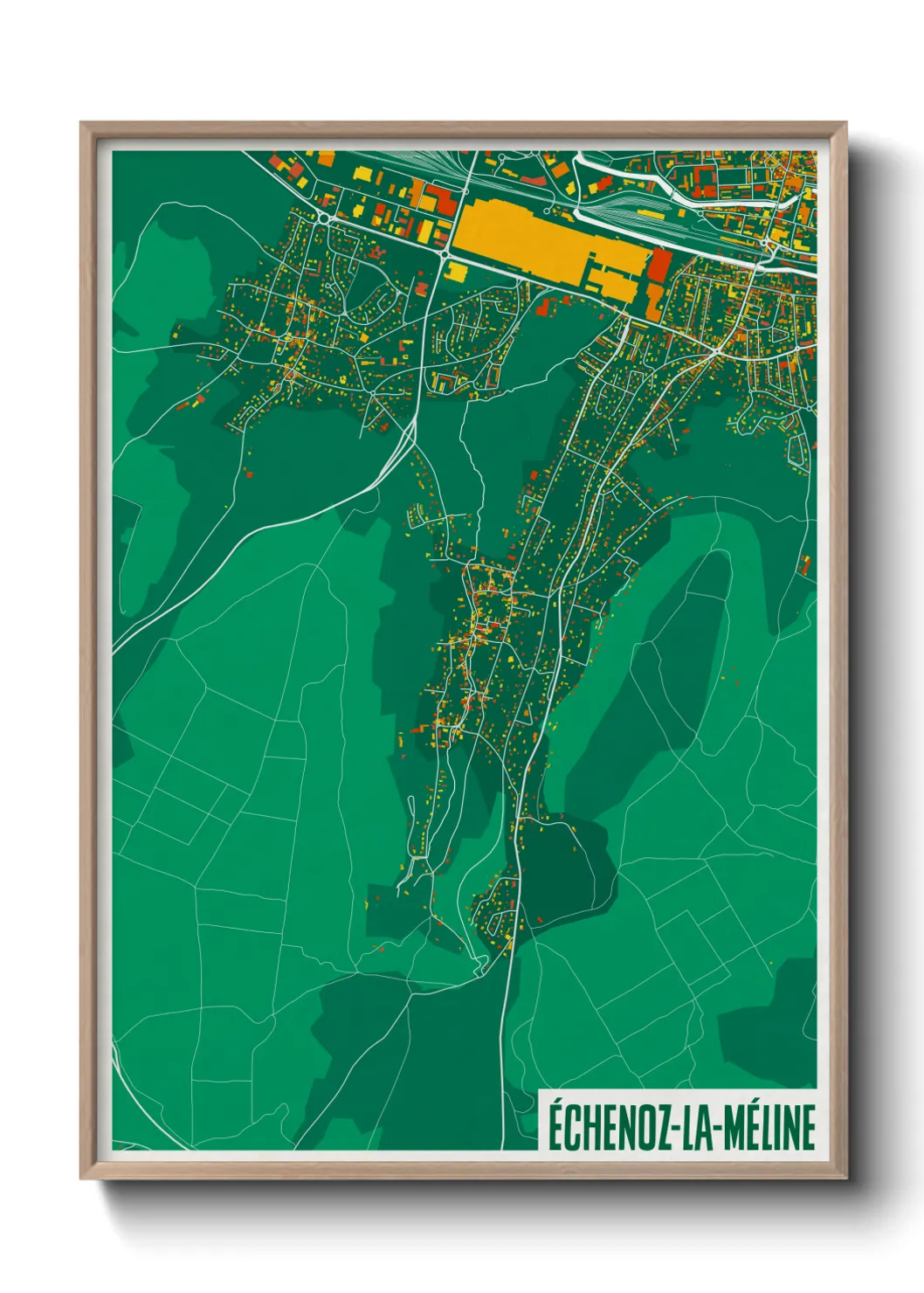 Une affiche de carte sur Échenoz-la-Méline