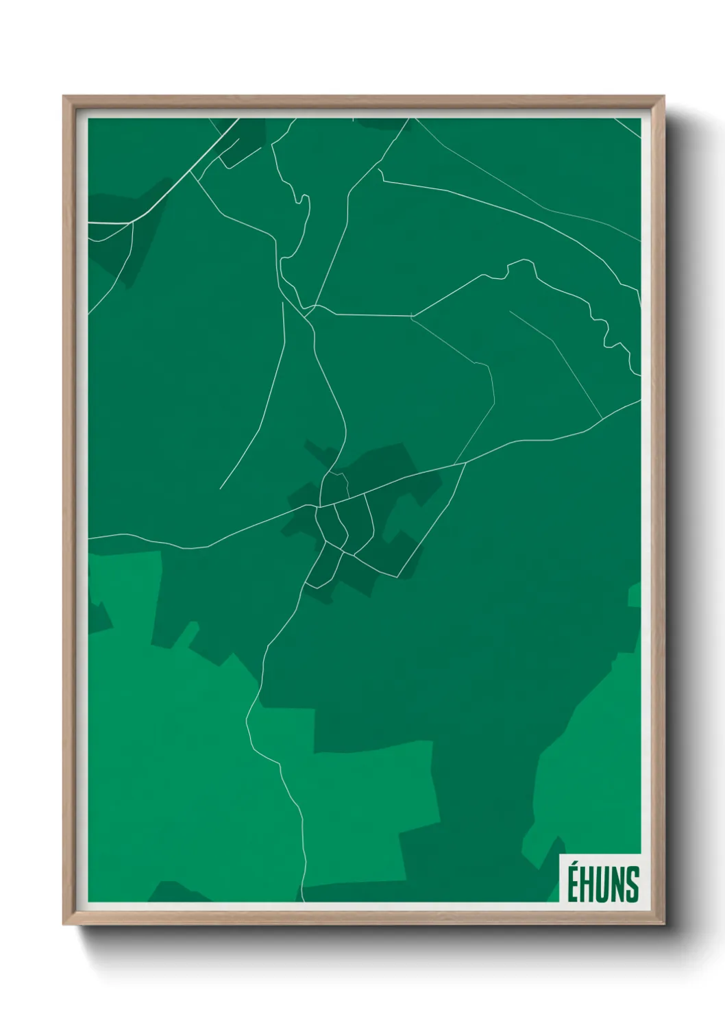 Une affiche de carte sur Éhuns