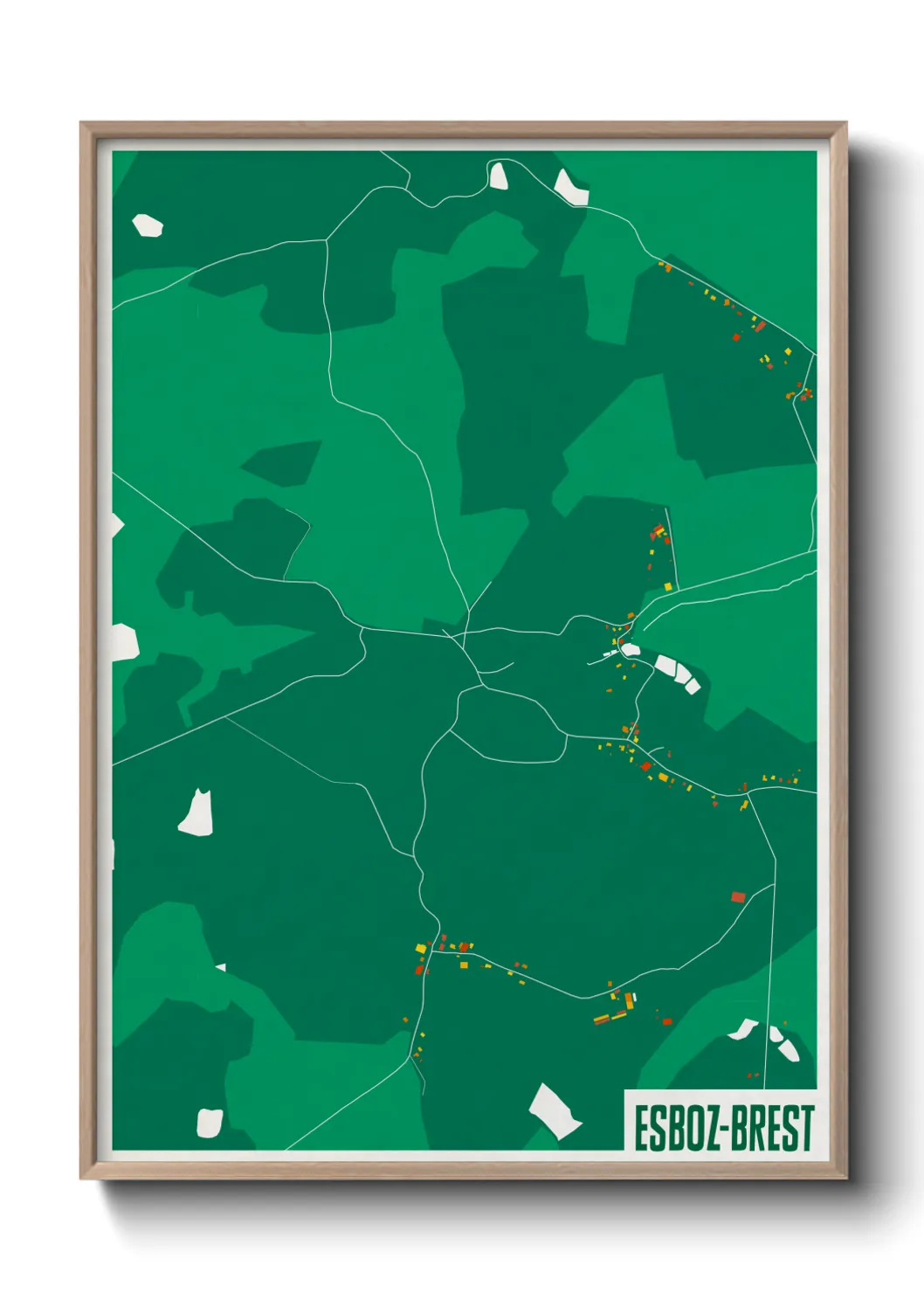 Une affiche de carte sur Esboz-Brest