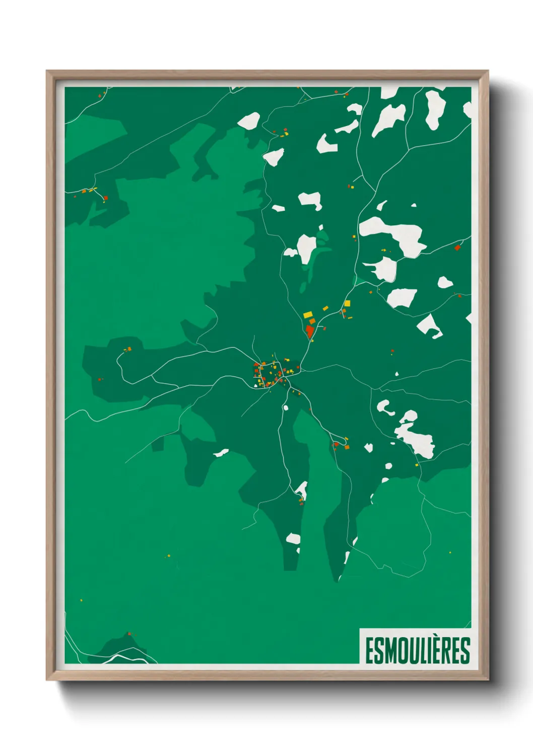 Une affiche de carte sur Esmoulières