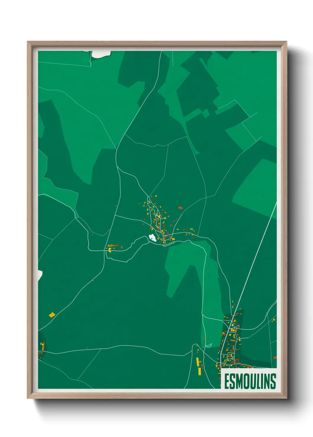Une affiche de carte sur Esmoulins