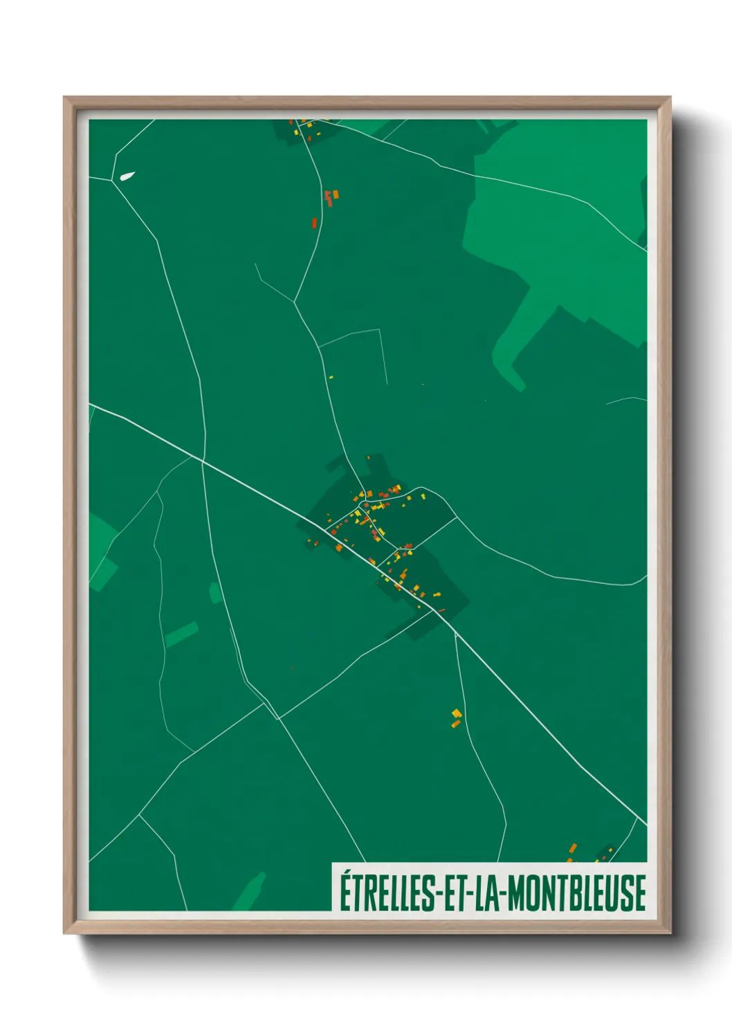 Une affiche de carte sur Étrelles-et-la-Montbleuse