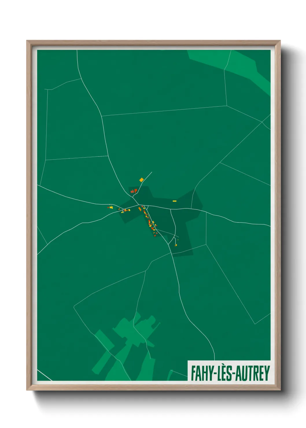 Une affiche de carte sur Fahy-lès-Autrey