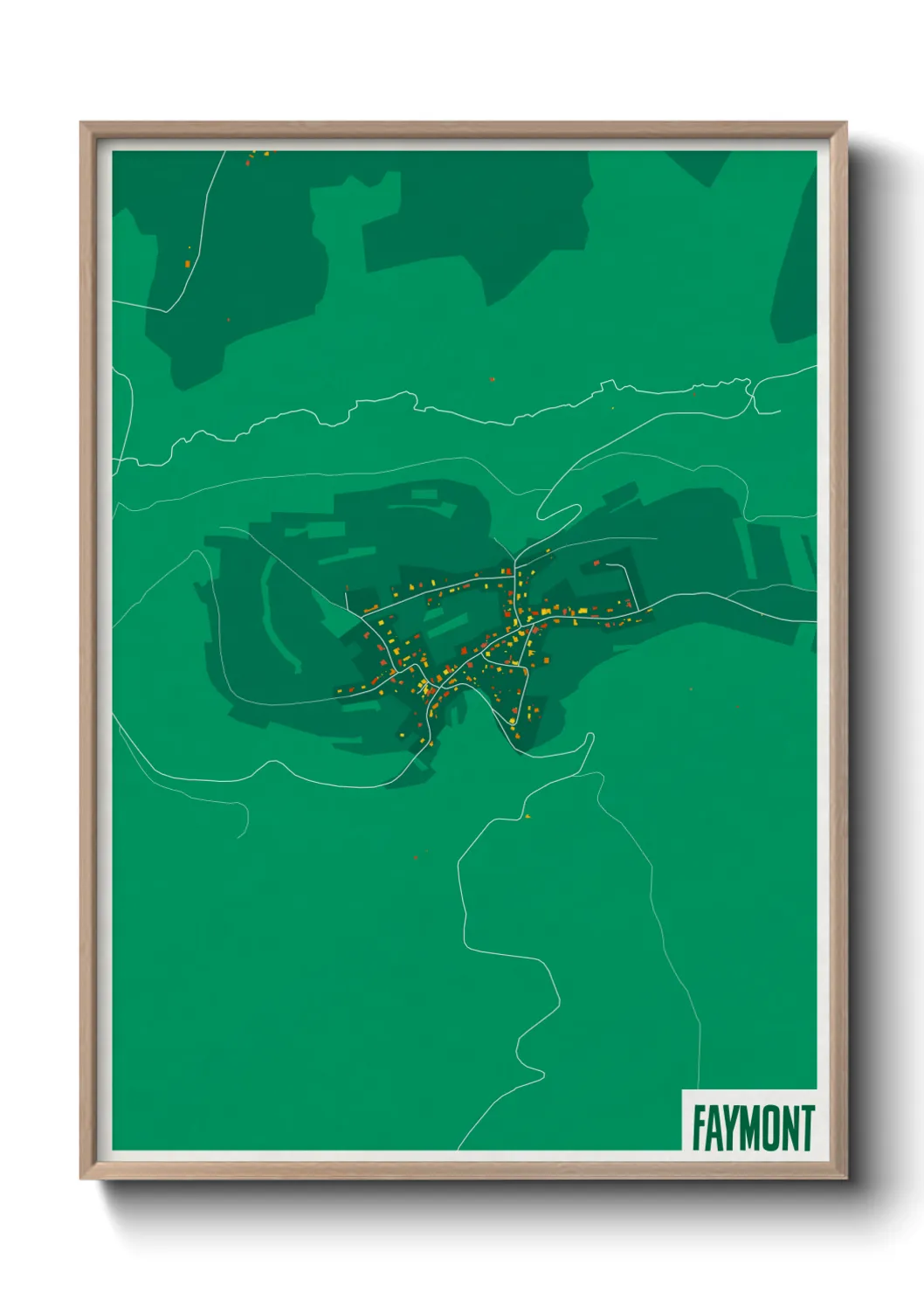 Une affiche de carte sur Faymont