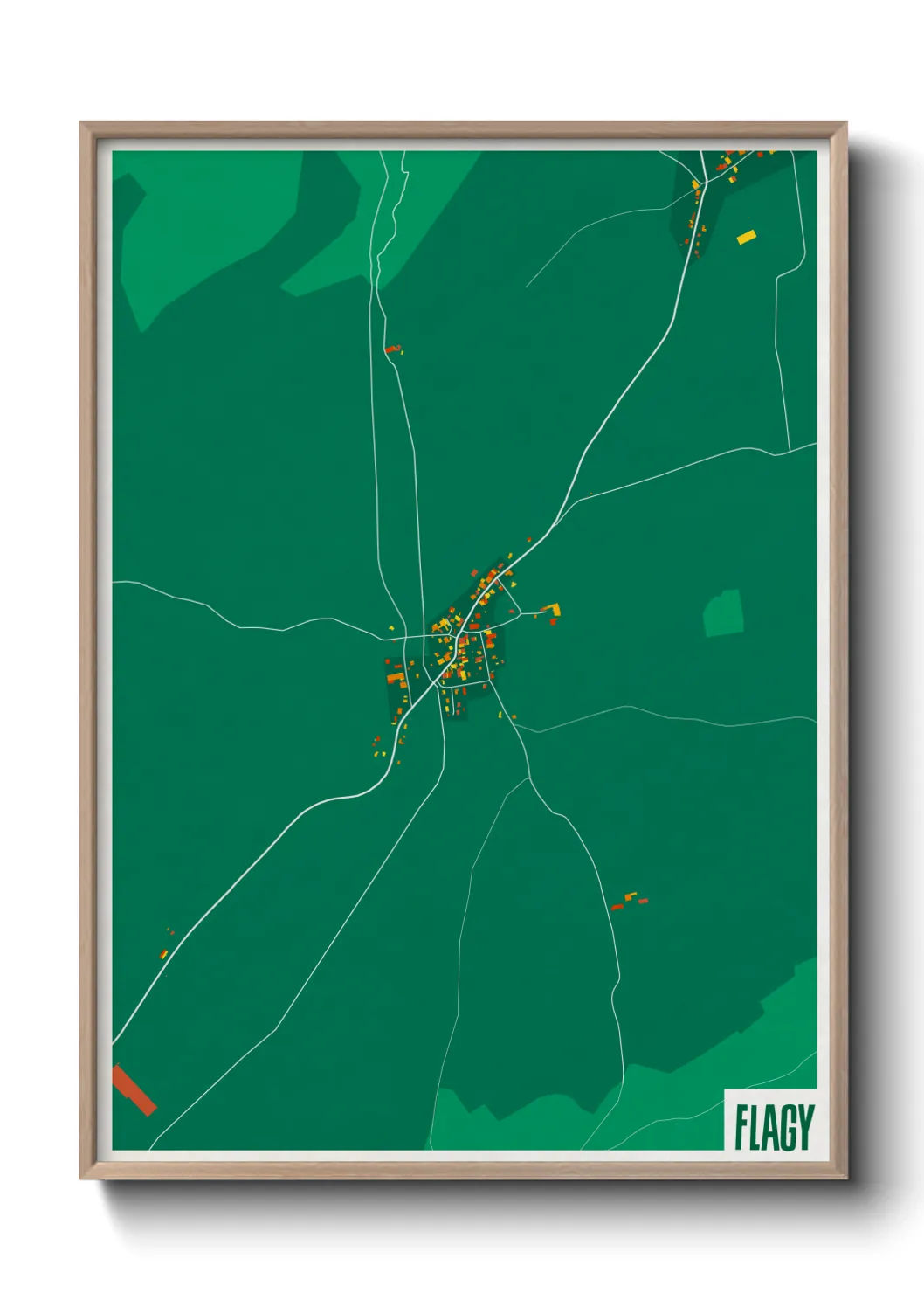 Une affiche de carte sur Flagy