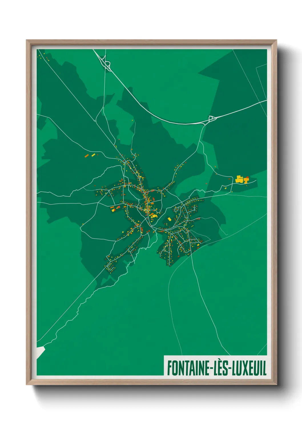Une affiche de carte sur Fontaine-lès-Luxeuil