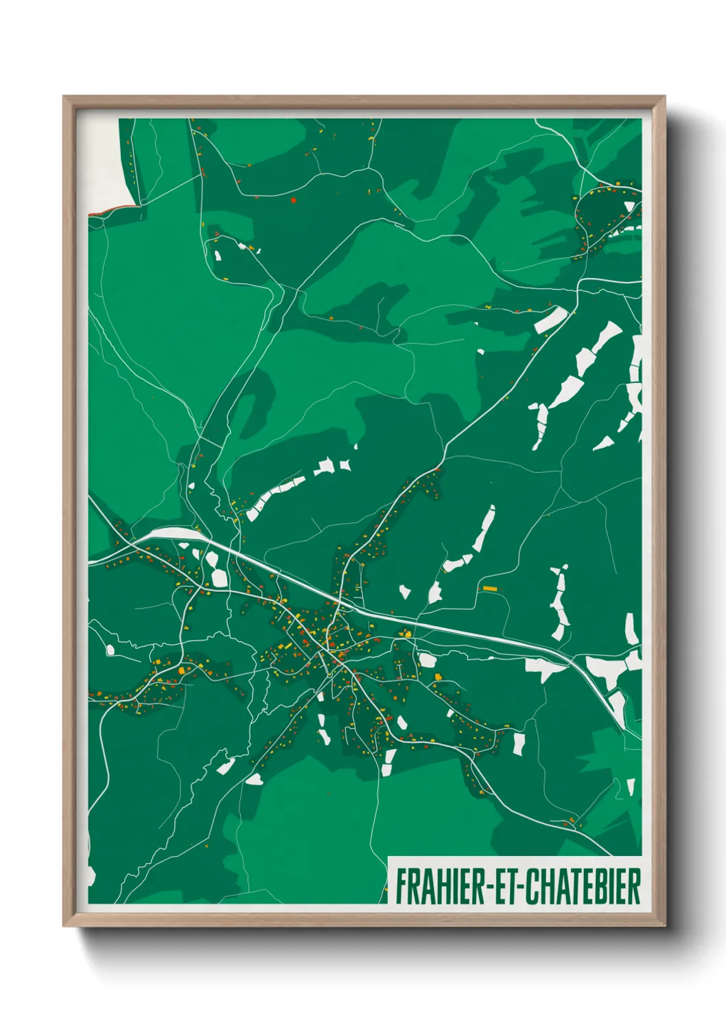 Une affiche de carte sur Frahier-et-Chatebier