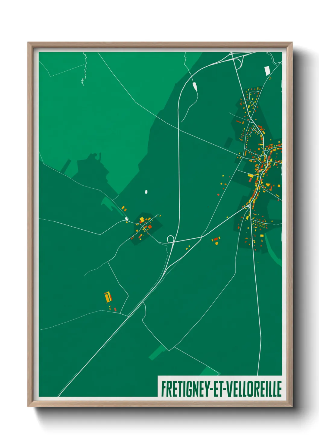 Une affiche de carte sur Fretigney-et-Velloreille
