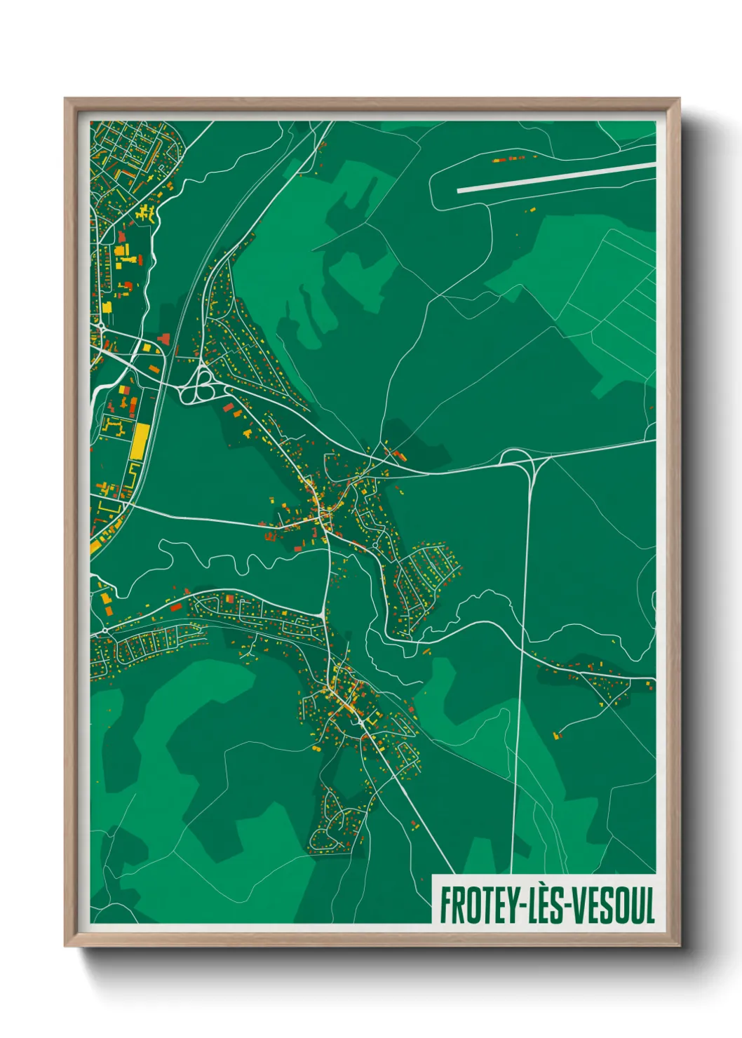 Une affiche de carte sur Frotey-lès-Vesoul