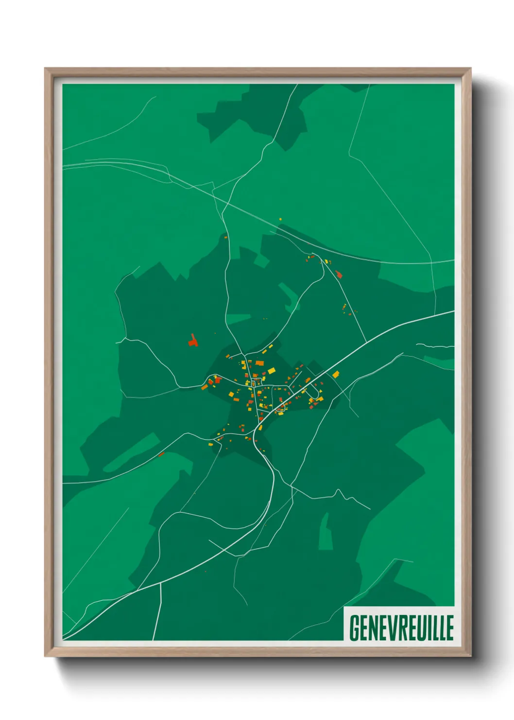 Une affiche de carte sur Genevreuille