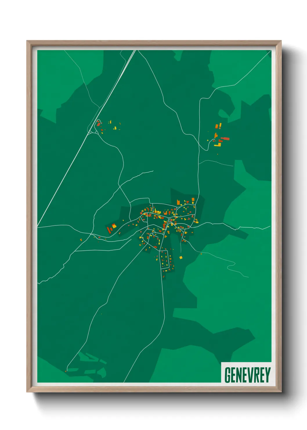 Une affiche de carte sur Genevrey