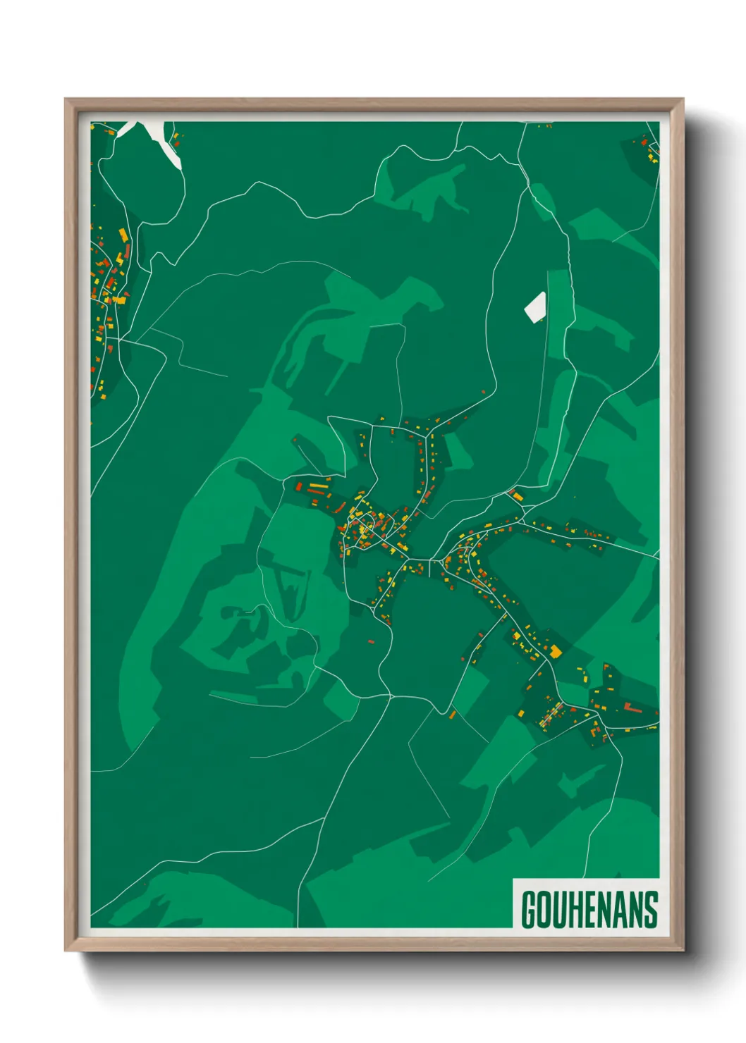 Une affiche de carte sur Gouhenans