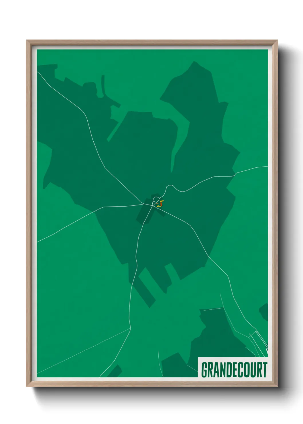 Une affiche de carte sur Grandecourt