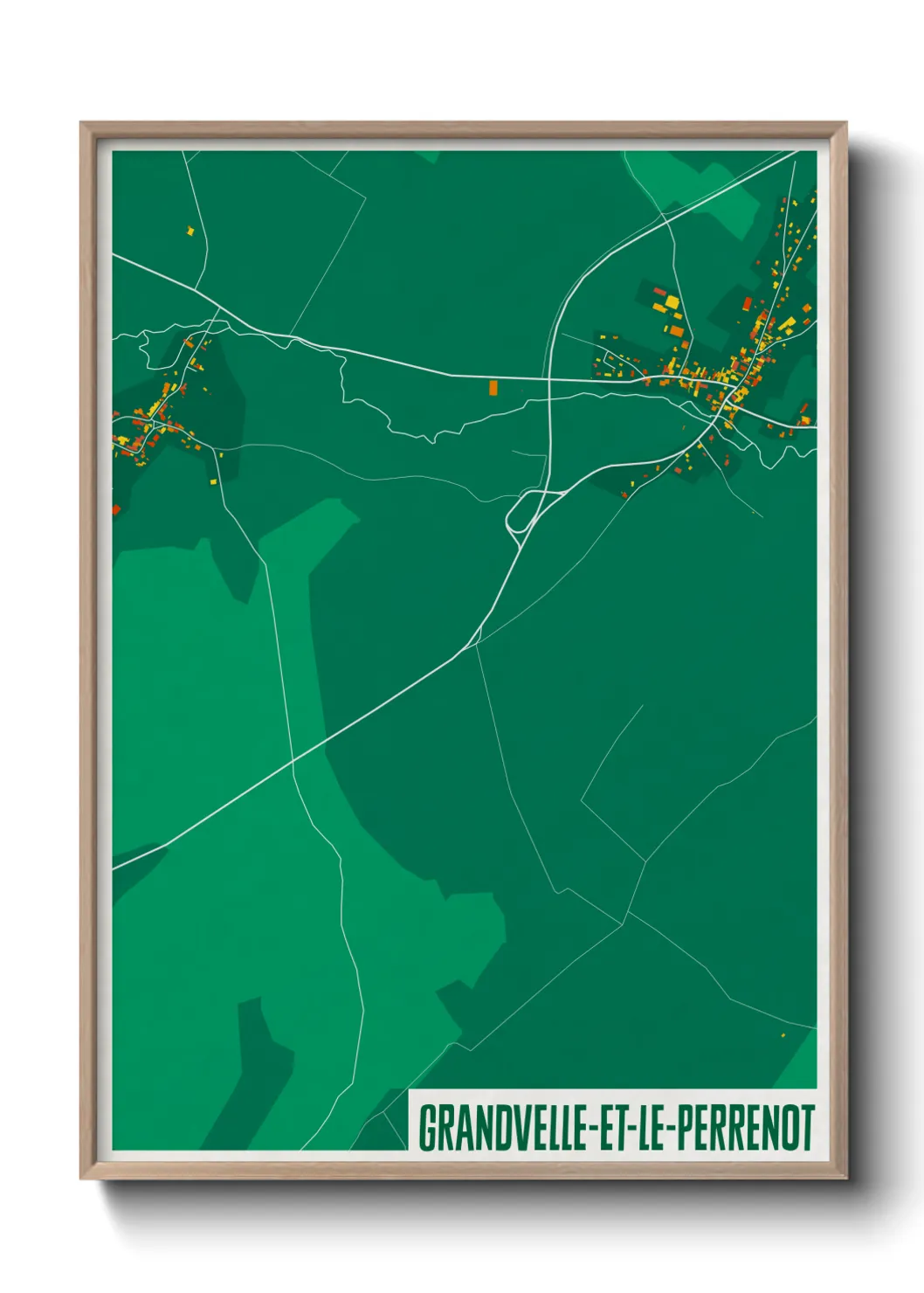 Une affiche de carte sur Grandvelle-et-le-Perrenot