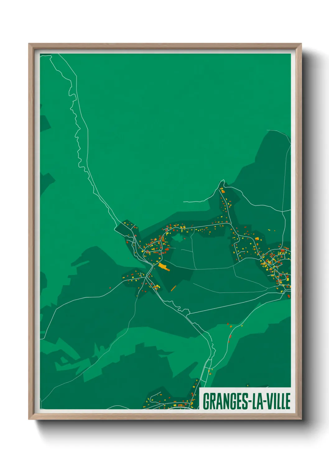 Une affiche de carte sur Granges-la-Ville