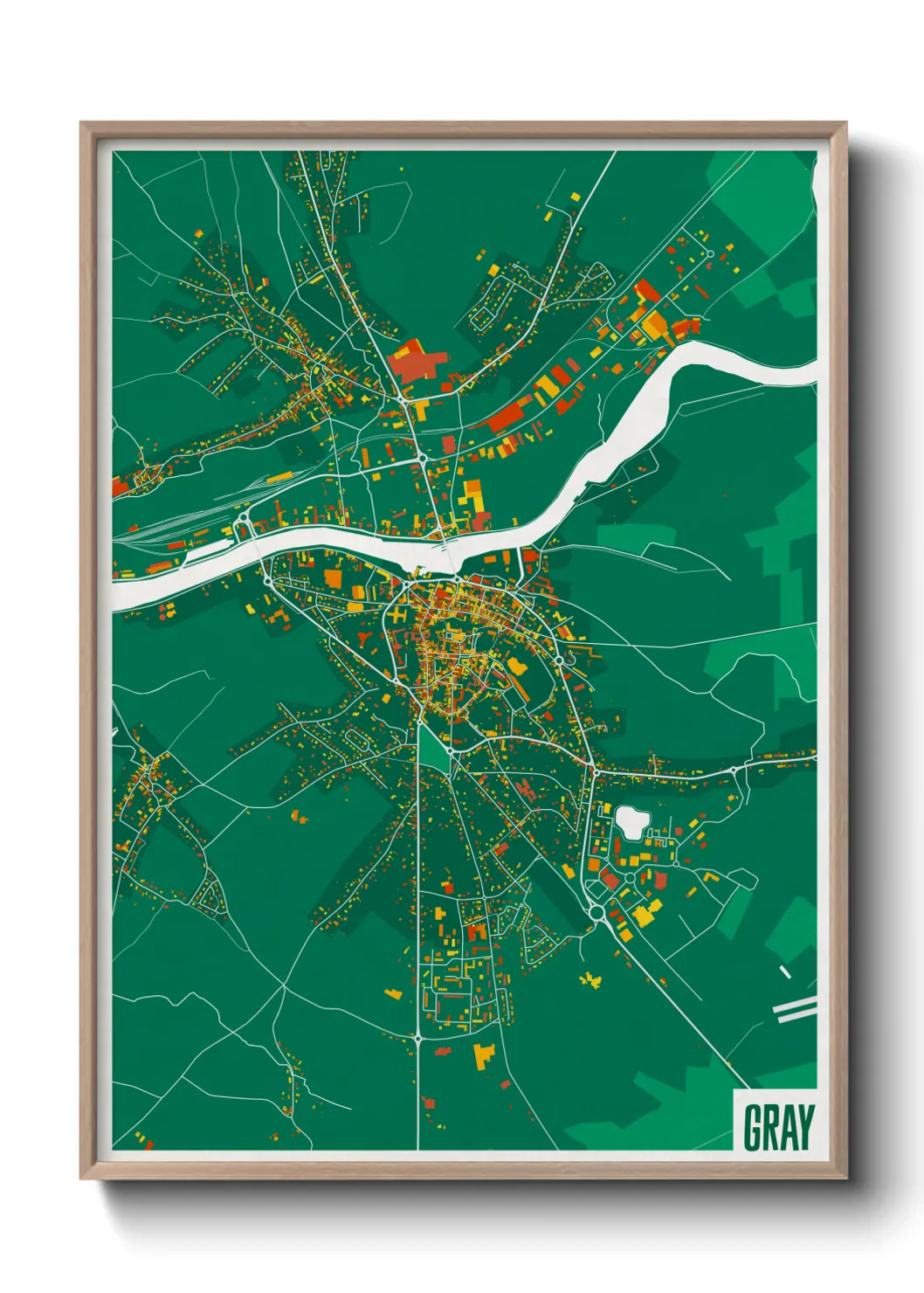 Une affiche de carte sur Gray