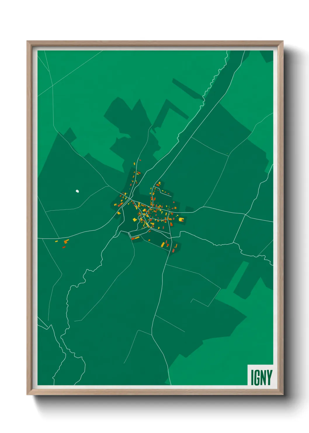 Une affiche de carte sur Igny