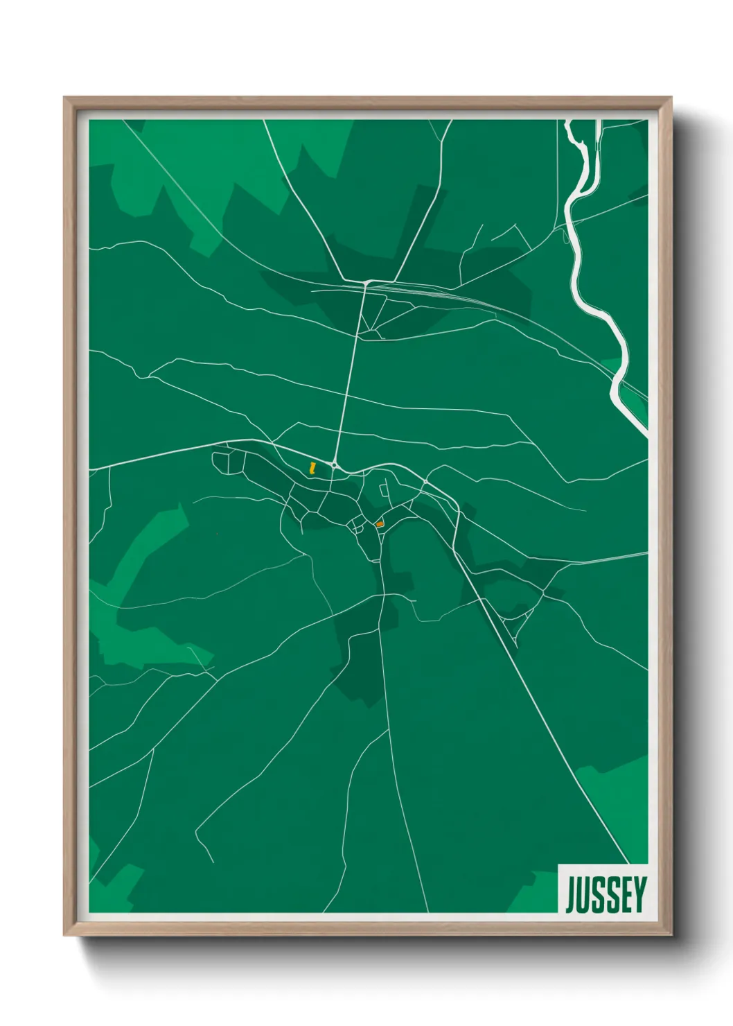 Une affiche de carte sur Jussey