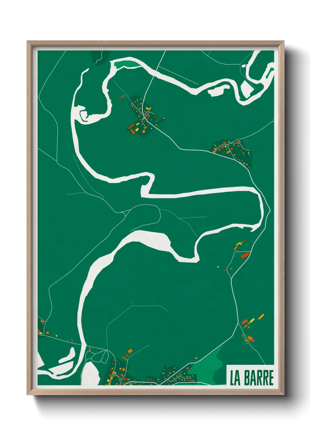 Une affiche de carte sur La Barre