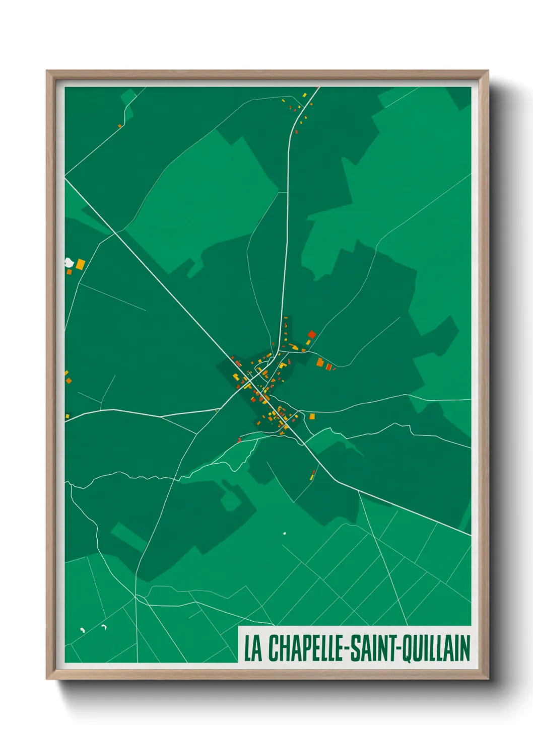 Une affiche de carte sur La Chapelle-Saint-Quillain