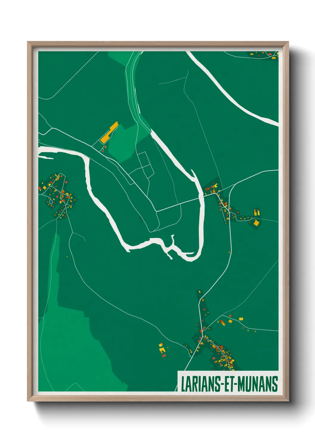 Une affiche de carte sur Larians-et-Munans