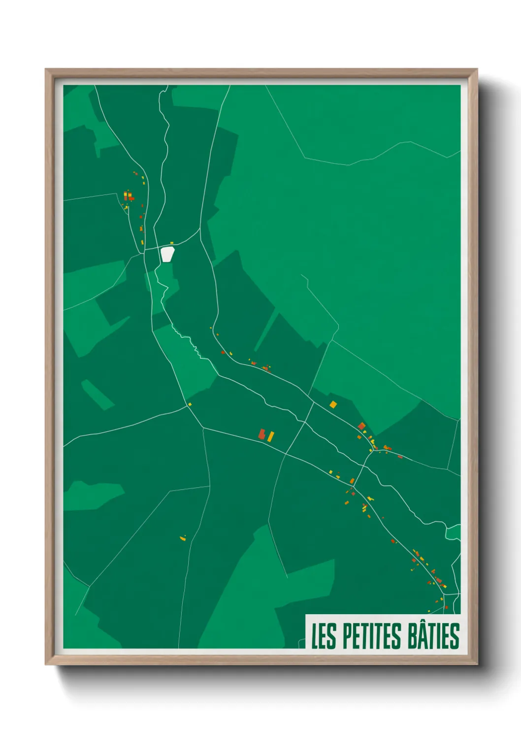 Une affiche de carte sur Les Petites Bâties